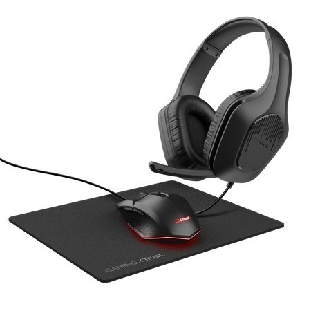 Zestaw GXT 790 3-in-1 Gaming - słuchawki, mysz, podkładka czarny Zestaw GXT 790 3-in-1 Gaming - słuchawki, mysz, podkładka czarny