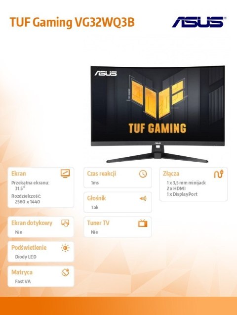 Monitor 31.5 cala VG32WQ3B HDMI DP Monitor 31.5 cala VG32WQ3B HDMI DP