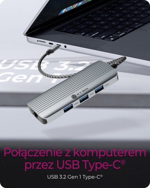 Stacja dokująca IB-DK4034a-CPD 6w1, HDMI,USB,PD,LAN Stacja dokująca IB-DK4034a-CPD 6w1, HDMI,USB,PD,LAN