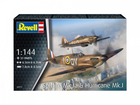 Modele do sklejania Samolot Supermarine Spitfire MkIa&H.Huriccane 1/144 Modele do sklejania Samolot Supermarine Spitfire MkIa&H.Huriccane 1/144