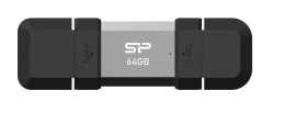 Pendrive C51 64GB USB-A USB-C 120 MB/s Srebrny