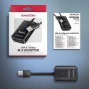 ADM2-AM Adapter USB3.2 Gen 2 M.2 NVMe/SATA SSD 10Gbps 10cm USB-A cable