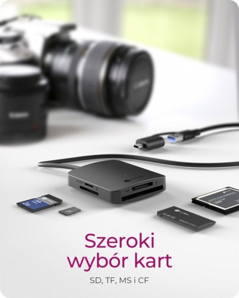 Czytnik Kart CF,TF,SD,microSD, Type-C+A, IB-CR302-CU3 Czytnik Kart CF,TF,SD,microSD, Type-C+A, IB-CR302-CU3