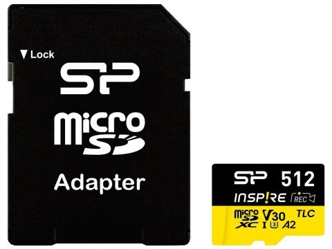 Karta pamięci microSDXC Inspire 512GB UHS-I U3 A2 V30 4K TLC Karta pamięci microSDXC Inspire 512GB UHS-I U3 A2 V30 4K TLC