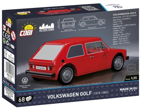 Klocki Volkswagen Golf 1974-1983 68 klocków