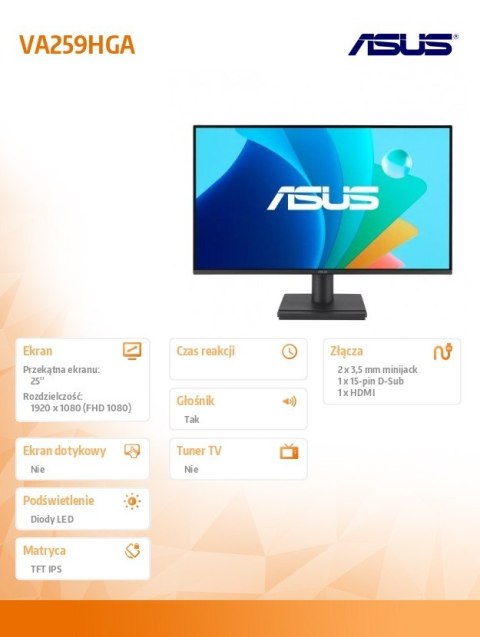 Monitor VA259HGA EYE C IPS FHD 120Hz HDMI VGA Monitor VA259HGA EYE C IPS FHD 120Hz HDMI VGA