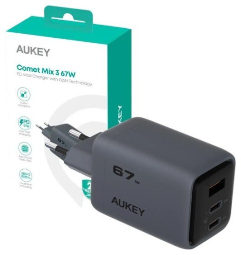 PA-C3 ładowarka sieciowa 3xUSB (2xUSB-C + 1xUSB-A) 67W 5A QC5.0 PD3.0 AFC PPS FCP SCP PA-C3 ładowarka sieciowa 3xUSB (2xUSB-C + 1xUSB-A) 67W 5A QC5.0 PD3.0 AFC PPS FCP SCP