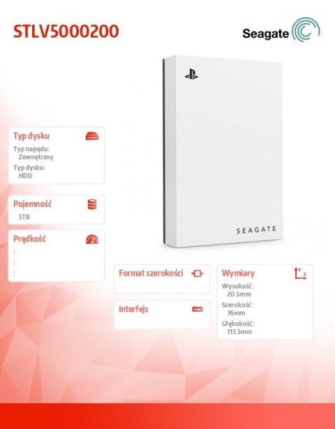 Dysk zewnętrzny Game Drive do Play Station 5 5TB HDD STLV5000200 Dysk zewnętrzny Game Drive do Play Station 5 5TB HDD STLV5000200