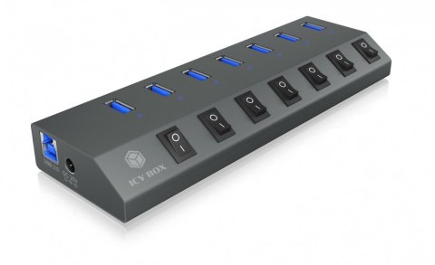 IB-HUB1701-C3 7xUSB Type-A, włącznik/wyłącznik dla każdego USB portu IB-HUB1701-C3 7xUSB Type-A, włącznik/wyłącznik dla każdego USB portu