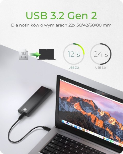 Obudowa dysku SSD IB-1807MT-C31 M.2 NVMe, USB 3.2(Gen2) Type-C, Aluminium Obudowa dysku SSD IB-1807MT-C31 M.2 NVMe, USB 3.2(Gen2) Type-C, Aluminium