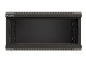 Szafa instalacyjna rack wisząca 19" 4U 540x350 czarna drzwi przeszklone ( flat pack)