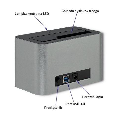 Stacja dokująca dysków HDD/SSD | 2.5"/3.5" SATA | USB 3.0 Stacja dokująca dysków HDD/SSD | 2.5"/3.5" SATA | USB 3.0