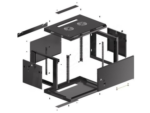 Szafa wisząca 19 6U 600x450 cz WF01-6406-00B Szafa wisząca 19 6U 600x450 cz WF01-6406-00B