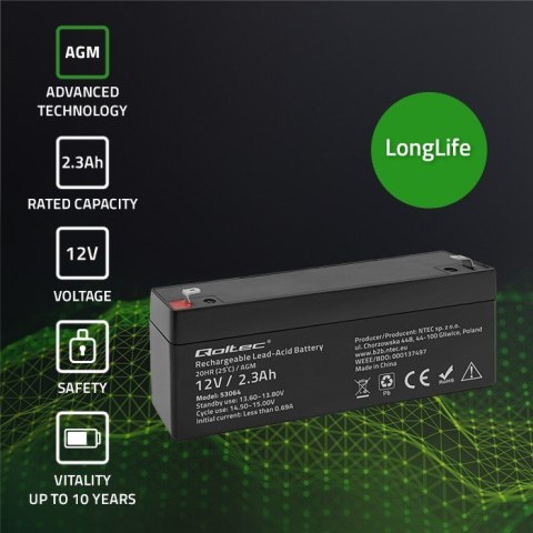 Akumulator AGM | 12V | 2.3Ah | max. 34.5A Akumulator AGM | 12V | 2.3Ah | max. 34.5A