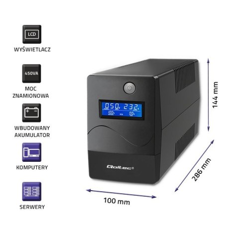 Zasilacz awaryjny UPS | 450VA | 240W | LCD | USB | RJ45 Zasilacz awaryjny UPS | 450VA | 240W | LCD | USB | RJ45