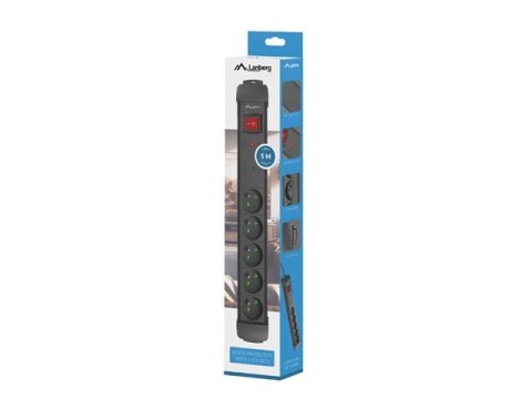Listwa zasilająca 5.0m 5x230 cz SP1-05E-0500-BK Listwa zasilająca 5.0m 5x230 cz SP1-05E-0500-BK