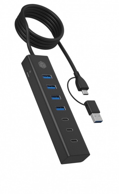 Hub IB-HUB1737-C3 7-Port USB 3.2 Gen 1 Hub, 3x USB Type-C., 4x USB Type-A Hub IB-HUB1737-C3 7-Port USB 3.2 Gen 1 Hub, 3x USB Type-C., 4x USB Type-A