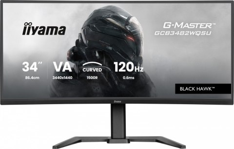 Monitor 34 cale G-Master GCB3482WQSU-B1,VA,UWQHD,120HZ,1500R, HDR400, 21:9, 500cd,2x5W, USB-c Monitor 34 cale G-Master GCB3482WQSU-B1,VA,UWQHD,120HZ,1500R, HDR400, 21:9, 500cd,2x5W, USB-c