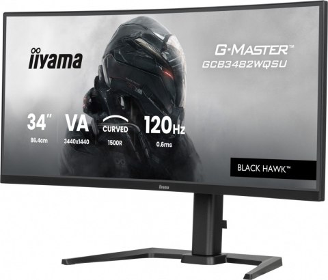 Monitor 34 cale G-Master GCB3482WQSU-B1,VA,UWQHD,120HZ,1500R, HDR400, 21:9, 500cd,2x5W, USB-c Monitor 34 cale G-Master GCB3482WQSU-B1,VA,UWQHD,120HZ,1500R, HDR400, 21:9, 500cd,2x5W, USB-c