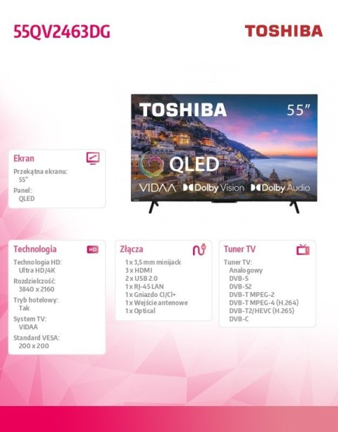 Telewizor QLED 55 cali 55QV2463DG Telewizor QLED 55 cali 55QV2463DG