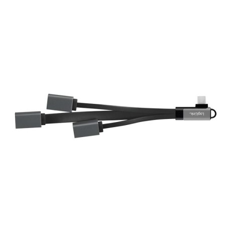 Hub USB 3.2, USB-C/M 90, do 3xUSB-A/F, 0.15m Hub USB 3.2, USB-C/M 90, do 3xUSB-A/F, 0.15m