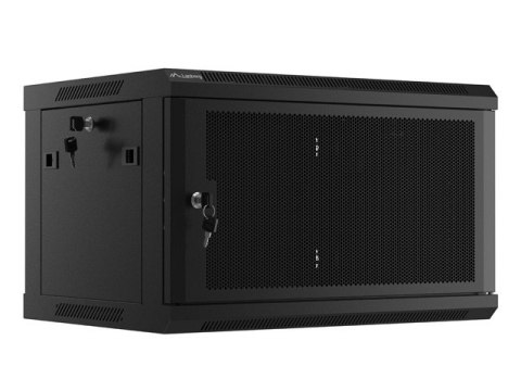 Szafa wisząca 19 cali 6U 600x450 drzwi perforowane (flat pack) czarna Szafa wisząca 19 cali 6U 600x450 drzwi perforowane (flat pack) czarna