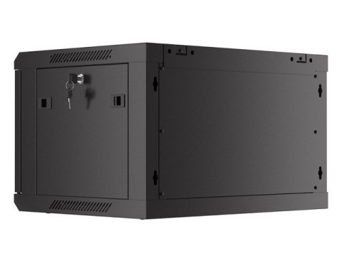 Szafa wisząca 19 cali 6U 600x450 drzwi perforowane (flat pack) czarna Szafa wisząca 19 cali 6U 600x450 drzwi perforowane (flat pack) czarna