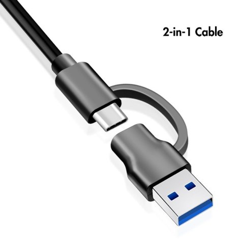HUB USB3.2 Gen1, 7x USB-A, 7xON/OFF, czarny HUB USB3.2 Gen1, 7x USB-A, 7xON/OFF, czarny