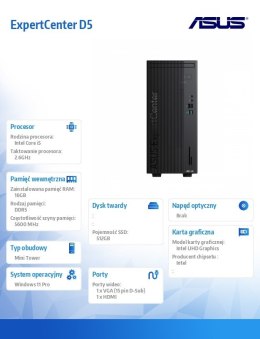 Komputer ExpertCenter D501MER-514500009X i5-14500 16/512/W11 PRO