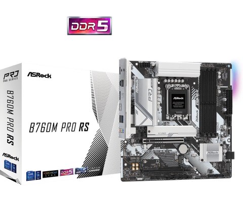 Płyta główna B760M Pro RS s1700 4DDR5 DP/HDMI mATX Płyta główna B760M Pro RS s1700 4DDR5 DP/HDMI mATX