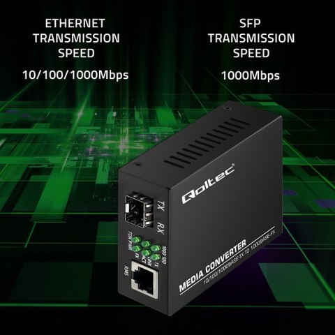 Dwukierunkowy Media Konwerter SWITCH Ethernet 1x RJ45 1x SFP | 1000Mb/s | 5V Dwukierunkowy Media Konwerter SWITCH Ethernet 1x RJ45 1x SFP | 1000Mb/s | 5V