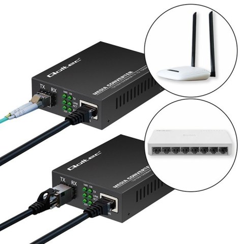 Dwukierunkowy Media Konwerter SWITCH Ethernet 1x RJ45 1x SFP | 1000Mb/s | 5V Dwukierunkowy Media Konwerter SWITCH Ethernet 1x RJ45 1x SFP | 1000Mb/s | 5V