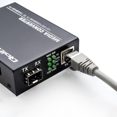Dwukierunkowy Media Konwerter SWITCH Ethernet 1x RJ45 1x SFP | 1000Mb/s | 5V Dwukierunkowy Media Konwerter SWITCH Ethernet 1x RJ45 1x SFP | 1000Mb/s | 5V