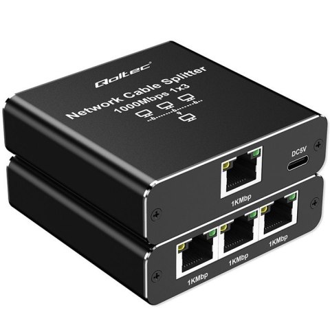 Rozdzielacz Splitter Ethernet mini SWITCH 1x3 RJ45 | 1000Mb/s | USB-C | Aluminium Rozdzielacz Splitter Ethernet mini SWITCH 1x3 RJ45 | 1000Mb/s | USB-C | Aluminium
