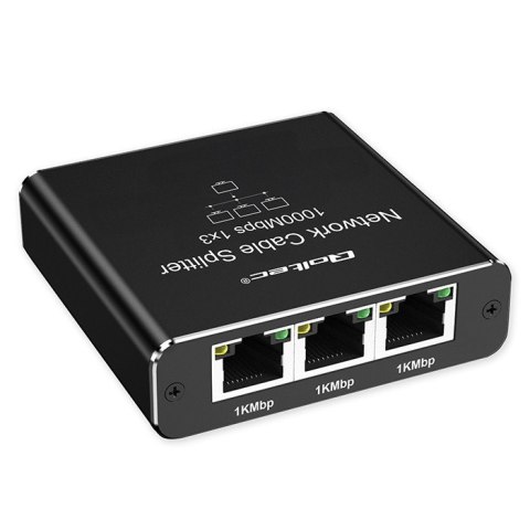 Rozdzielacz Splitter Ethernet mini SWITCH 1x3 RJ45 | 1000Mb/s | USB-C | Aluminium Rozdzielacz Splitter Ethernet mini SWITCH 1x3 RJ45 | 1000Mb/s | USB-C | Aluminium