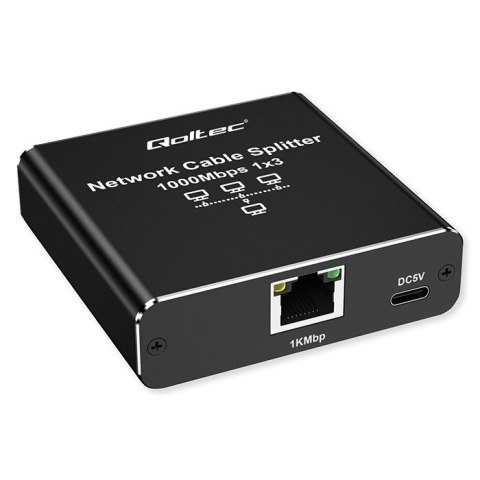 Rozdzielacz Splitter Ethernet mini SWITCH 1x3 RJ45 | 1000Mb/s | USB-C | Aluminium Rozdzielacz Splitter Ethernet mini SWITCH 1x3 RJ45 | 1000Mb/s | USB-C | Aluminium