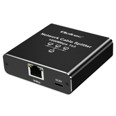 Rozdzielacz Splitter Ethernet mini SWITCH 1x3 RJ45 | 1000Mb/s | USB-C | Aluminium Rozdzielacz Splitter Ethernet mini SWITCH 1x3 RJ45 | 1000Mb/s | USB-C | Aluminium