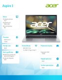Notebook Aspire 3 A315-59-39DR i3-1215U, 15.6, 16GB DDR4 RAM, 512GB SSD, No OS, srebrny