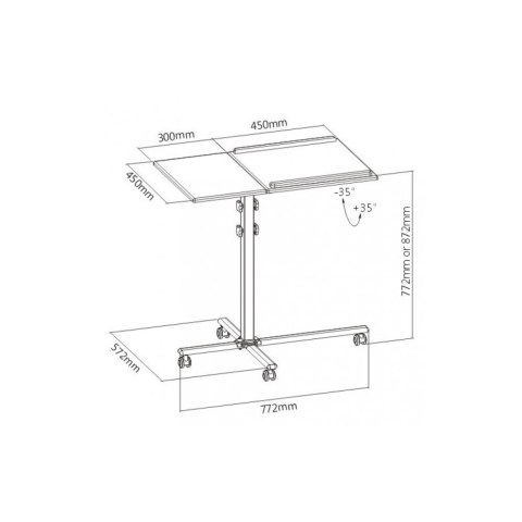 Stolik do projektora/notebooka, mobilny czarny