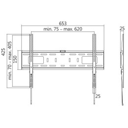 Uchwyt ścienny LCD/LED VESA, 37-70', max. 50kg