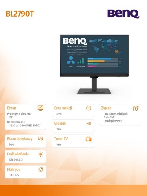 Monitor 27 cali BL2790T LED 5ms/IPS/HDMI/100Hz Monitor 27 cali BL2790T LED 5ms/IPS/HDMI/100Hz