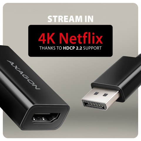 RVD-HI20N Adapter aktywny DisplayPort -> HDMI 1.4, 4K/60Hz, kabel 15cm
