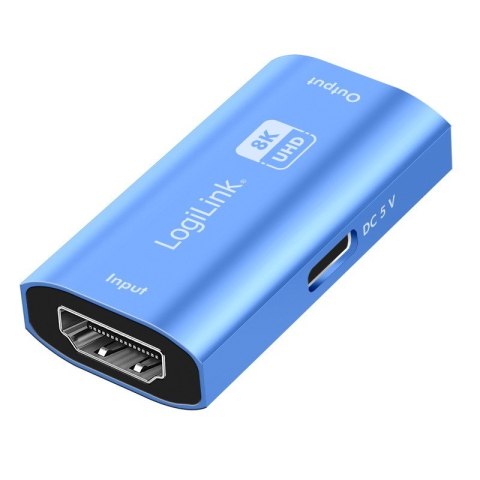 Repeater HDMI, 8K/60HZ, HDCP2.3, Alu, niebieski Repeater HDMI, 8K/60HZ, HDCP2.3, Alu, niebieski