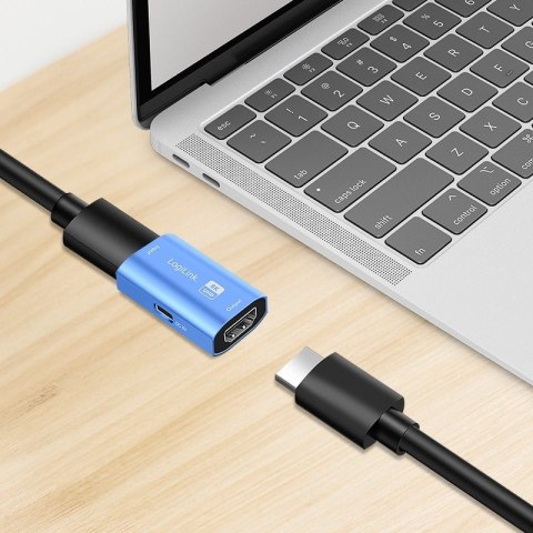 Repeater HDMI, 8K/60HZ, HDCP2.3, Alu, niebieski Repeater HDMI, 8K/60HZ, HDCP2.3, Alu, niebieski