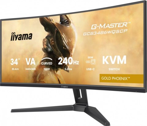 Monitor G-Master 34 cale GCB3486WQSCP-B1,VA,UWQHD,240HZ,0.4ms,1500R,HDR400,500cd,21:9,HDMI (2.1), USB-C dock 95W, RJ45, 2x5W, KV Monitor G-Master 34 cale GCB3486WQSCP-B1,VA,UWQHD,240HZ,0.4ms,1500R,HDR400,500cd,21:9,HDMI (2.1), USB-C dock 95W, RJ45, 2x5W, KV