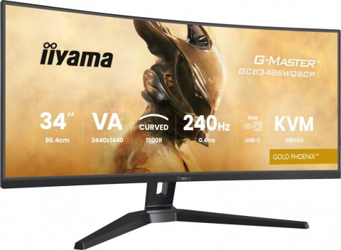 Monitor G-Master 34 cale GCB3486WQSCP-B1,VA,UWQHD,240HZ,0.4ms,1500R,HDR400,500cd,21:9,HDMI (2.1), USB-C dock 95W, RJ45, 2x5W, KV Monitor G-Master 34 cale GCB3486WQSCP-B1,VA,UWQHD,240HZ,0.4ms,1500R,HDR400,500cd,21:9,HDMI (2.1), USB-C dock 95W, RJ45, 2x5W, KV