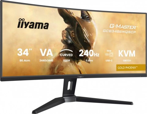 Monitor G-Master 34 cale GCB3486WQSCP-B1,VA,UWQHD,240HZ,0.4ms,1500R,HDR400,500cd,21:9,HDMI (2.1), USB-C dock 95W, RJ45, 2x5W, KV Monitor G-Master 34 cale GCB3486WQSCP-B1,VA,UWQHD,240HZ,0.4ms,1500R,HDR400,500cd,21:9,HDMI (2.1), USB-C dock 95W, RJ45, 2x5W, KV