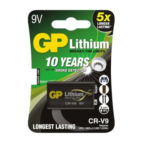 Bateria litowa GP LITHIUM 9V L522/LA522/6F22 blister 1 szt.