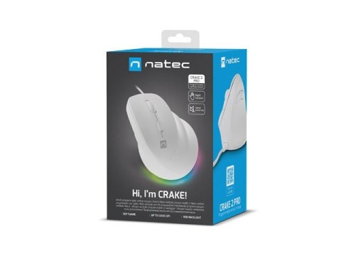 Mysz wertykalna CRAKE 2 PRO 128000DPI optyczna biała Mysz wertykalna CRAKE 2 PRO 128000DPI optyczna biała