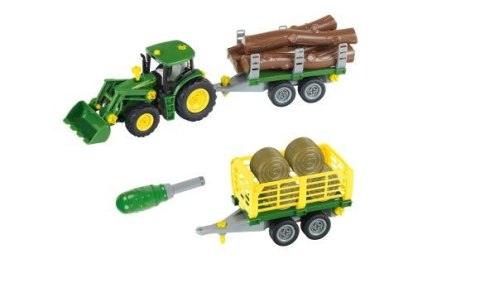 Traktor John Deere do skręcania z 2 przyczepami Traktor John Deere do skręcania z 2 przyczepami